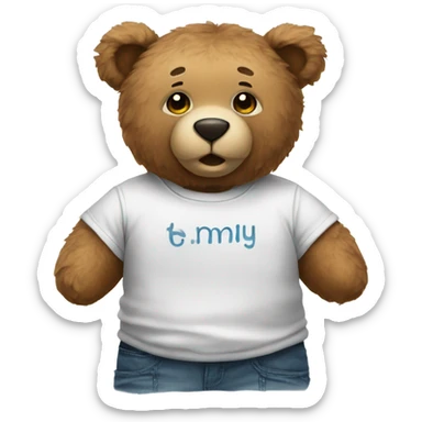 Teddy bear wearing t shirt  sticker
