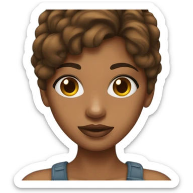 Une fille métisse brune avec un piercing sur le nez sticker