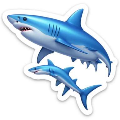 glitter azul-marinho tubarão sticker