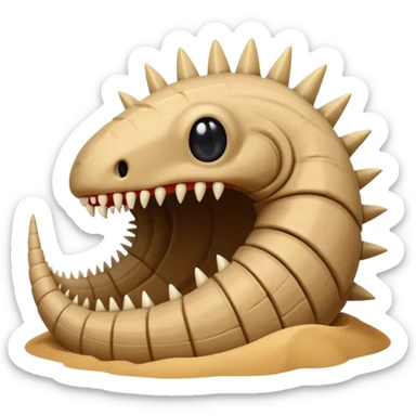 Sand worm from dune make the mouth a hole with long spiky teeth no eyes and a body sticker