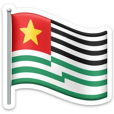 I want a flag as a emoji its made by three colours white green and black sticker