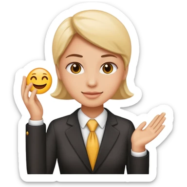 hazme un emoji de ayudando a una empresa a dejar de perder el tiempo sticker