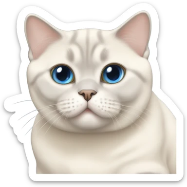 Cream British shorthair full body blue eyes sticker