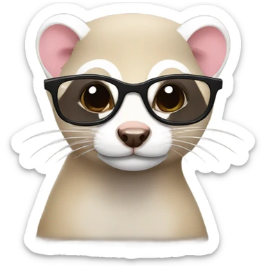 Ferret with glasses sticker