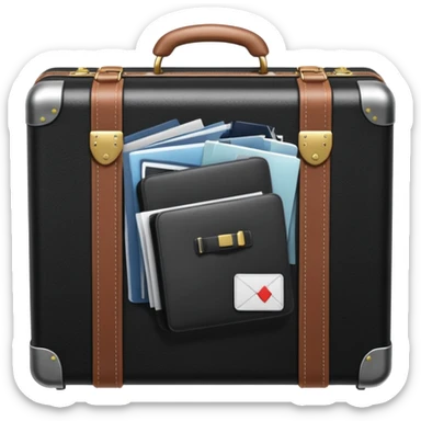 black luggage sticker