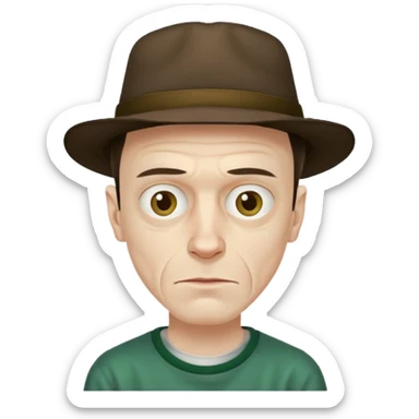 Skinny Pete from Breaking Bad, thin face, characteristic hat, relaxed expression sticker