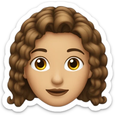 Mujer 39 años, pelo castaño, ojos marrones parecida a ana hataway con pelo lacio sticker