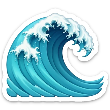 glitter blue wave sticker