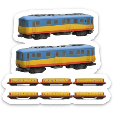 3d model of a Ukrainian train in Ukrainian colors sticker