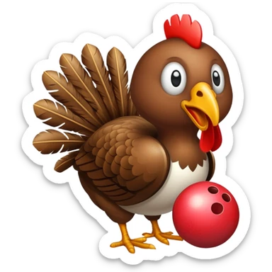 Bowling turkey sticker