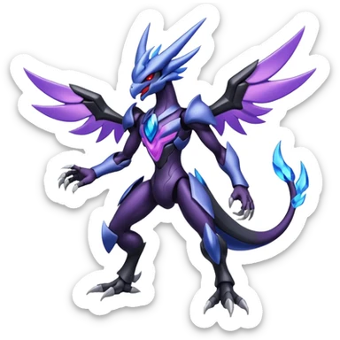 Shiny Aural Darkrai-Zekrom-Genesect-Fakémon-fusion (full body) sticker