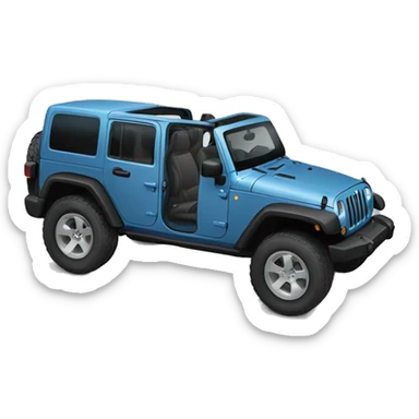 jeep Wrangler in the color blue grey big wheels sticker