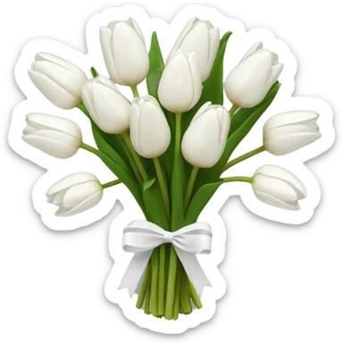 white tulip bouquet  sticker
