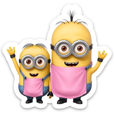 Minions usando rosa sticker