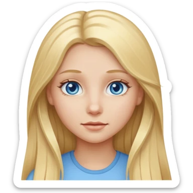 girl with long blonde hair and light blue eyes sticker