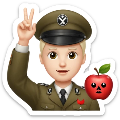 Apple person emoji doing a nazi salute sticker