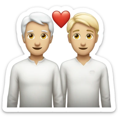 two white hearts, one is bigger than second sticker