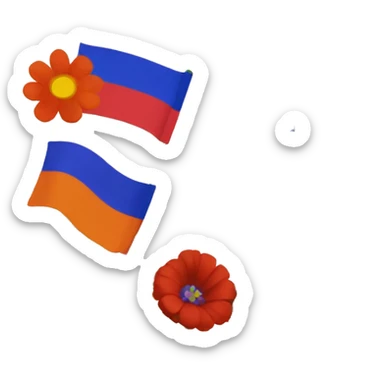 flowers and Armenian flags  sticker