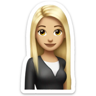 Blonde and straight hair girl sustaining cocktail sticker
