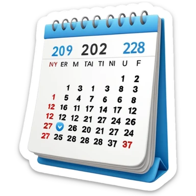 calendar in perspective, only the date, without the rest of the text sticker