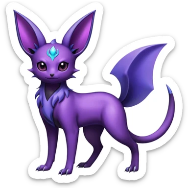 Shiny Dark Ethereal Noibat-Espeon-Umbreon-Nidorino-fusion-hybrid full body sticker