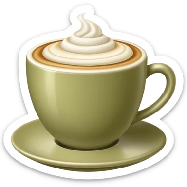 Cappuccino in pale olive cup sticker