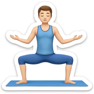 man doing yoga sticker