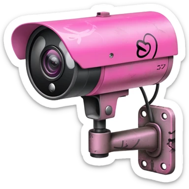 Security Camera pink with graffity sticker