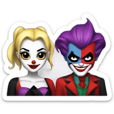 Harley Quinn et le joker sticker