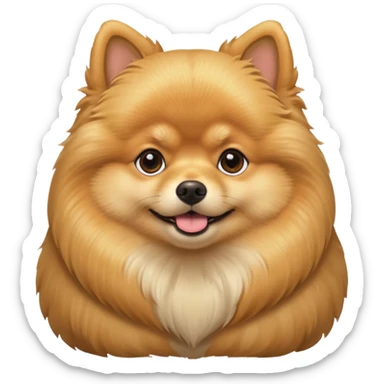 Create a golden pomeranian, all cute and chubby  sticker
