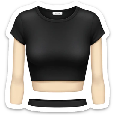super realistic black cashmere crop top tshirt isolated sticker