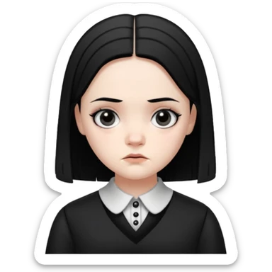 wednesday addams face sticker