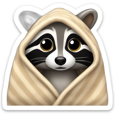 RACCOON IN A BLANKET sticker