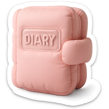 soft and plush diary, pink pastel colors sticker