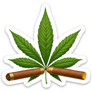 marijuana leaf with cigar sticker