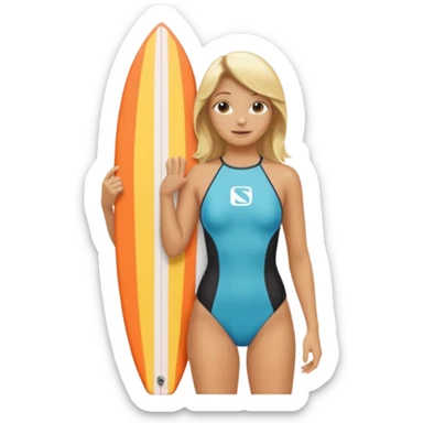 Girl with surfboard sticker