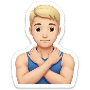 guy with arms around his neck  sticker