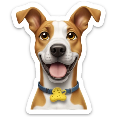 Dog with SpongeBob behind it sticker