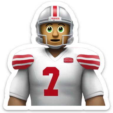 Donald trump wearing an Ohio state jersey sticker