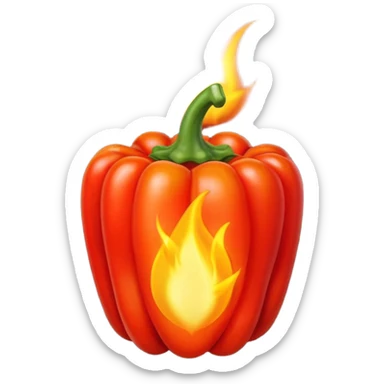 un piment avec une petite flamme a coté sticker