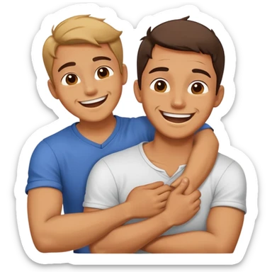 Man crossing his arms on neck laughing  sticker