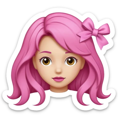 Una chica con un lazo rosa en el pelo  sticker