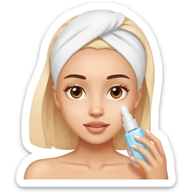 Girl doing skincare sticker
