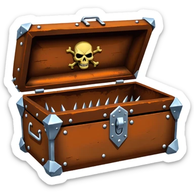 torture device iron maiden casket with spikes inside sticker