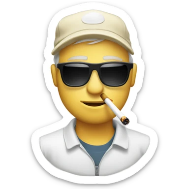 White Golfer smoking cigarette with sunglasses on sticker