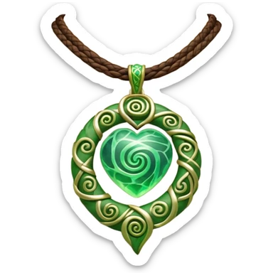 Moana's necklace with heart of Te Fiti green spiral stone sticker