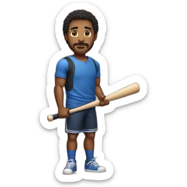 man with tanktop and baseball bat sticker