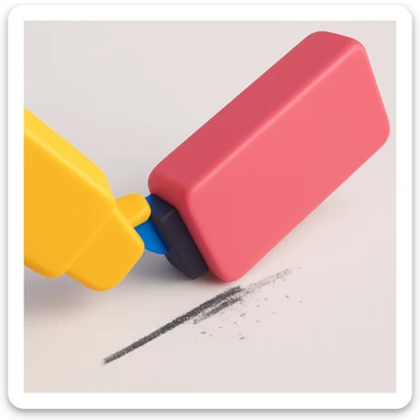 3d eraser removing line on paper sticker