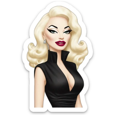 Amanda lepore wearing balenciaga long black dress sticker