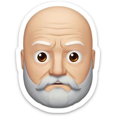Rickard Karstark from game of thrones, bushy white beard, bald head sticker